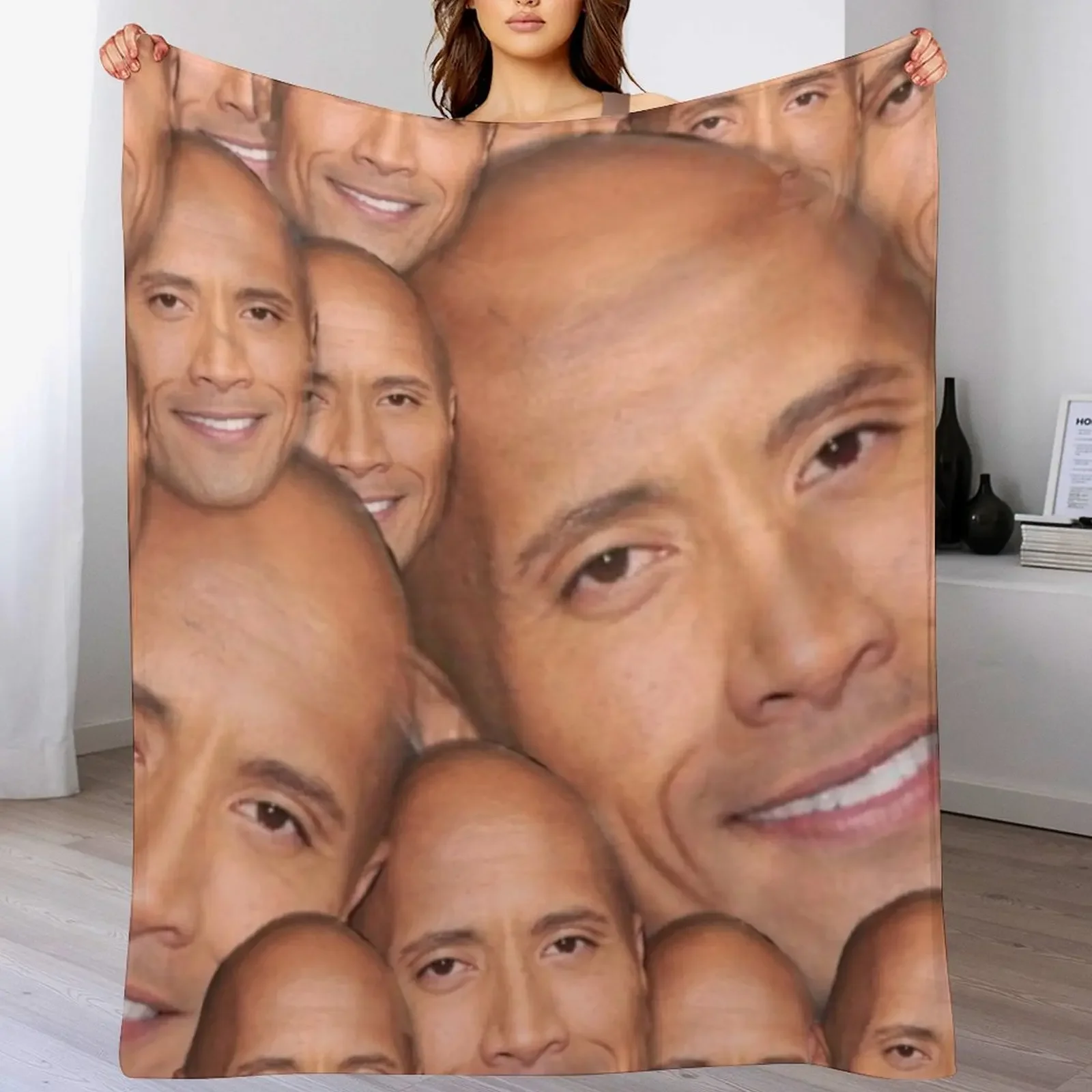 

Dwayne johnson funny face ( the rock ) Throw Blanket Bed covers Picnic Polar Summer Beddings Blankets