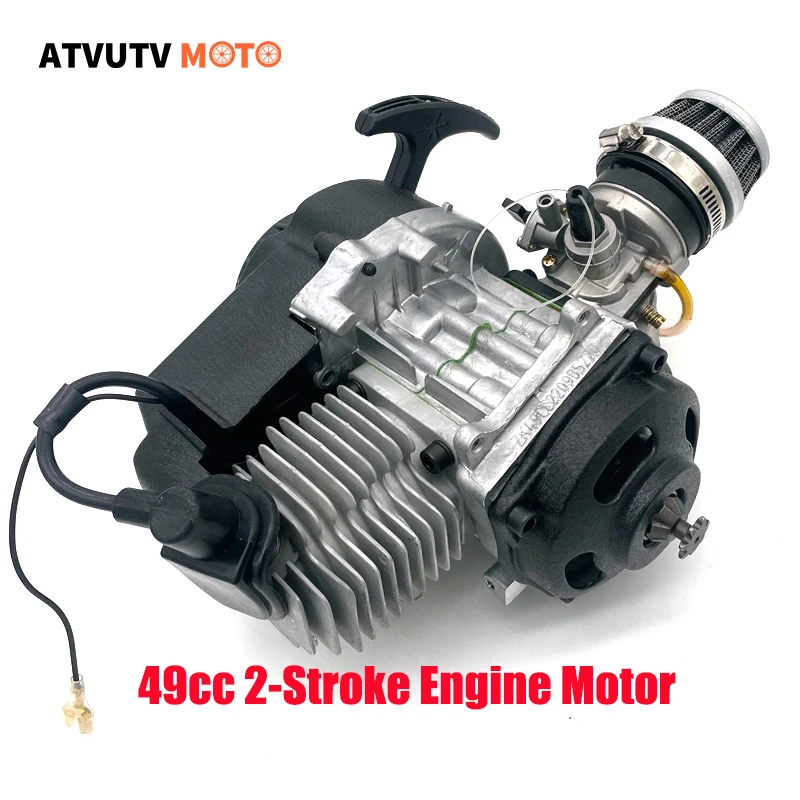 Motocykl 49cc silnik 2 suwowy zapłon silnika dla skuter na gaz Pit Motor terenowy kieszonkowy rower 4 Quad koła ATV Motocross