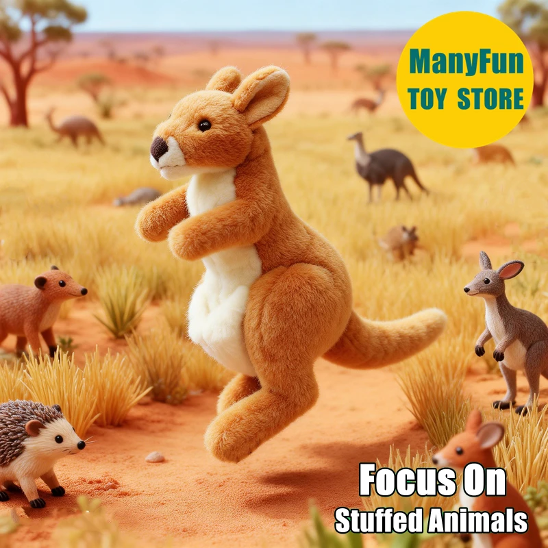 

Kangaroo High Fidelity Plushie Realistic Kangaroo Plush Toy Lifelike Kangaroo Stuffed Animal Simulation Doll Toy Gift Collectors