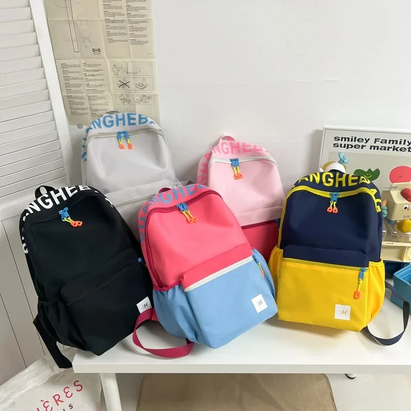 High-looking Backpack College High School Bag Cute Contrasting Color Original Niche Backpack Design Bag for Girls