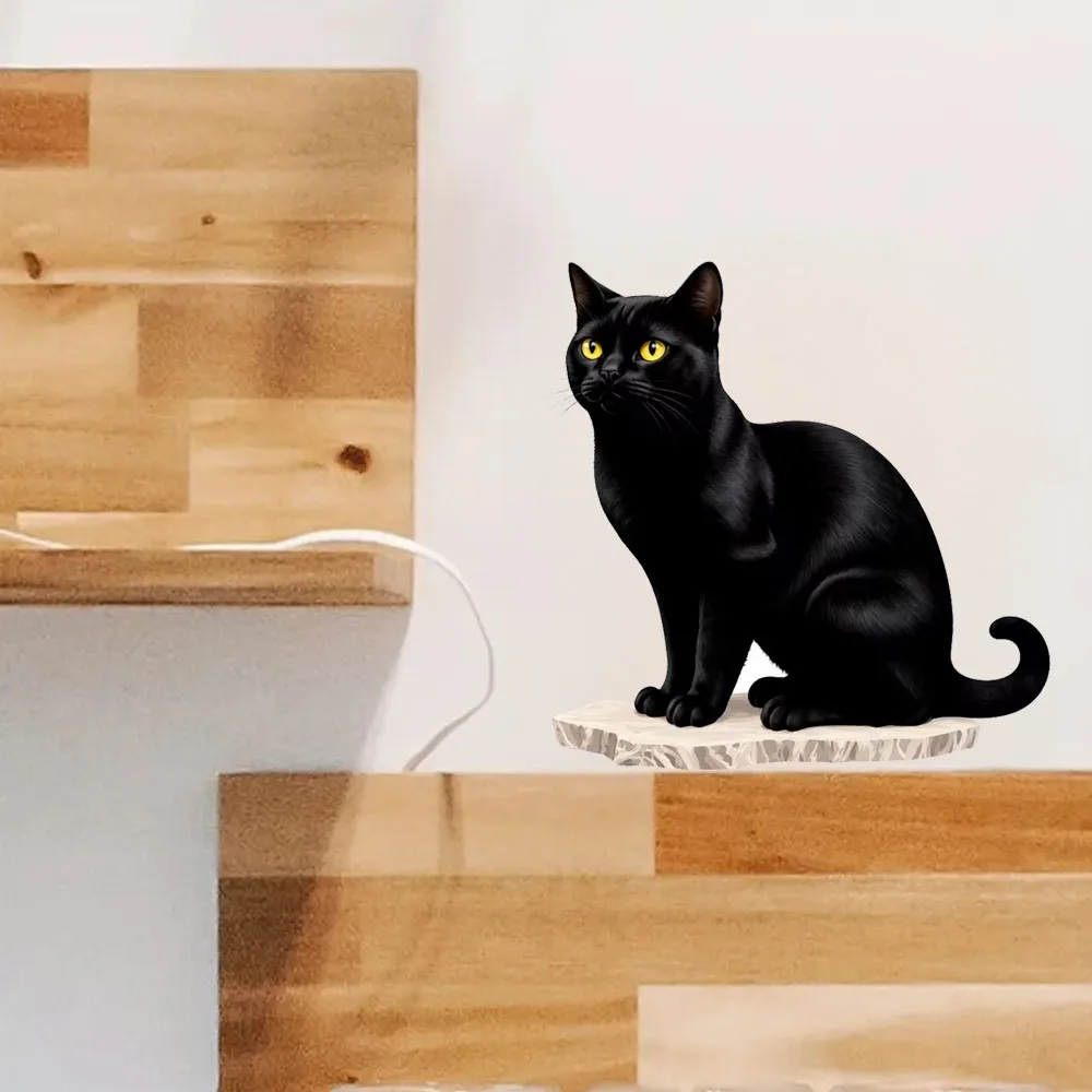 Black Cat On Branch Wall Decal – Removable Vinyl Window Art Sticker For Home, Dorm, Or Office (22.8 X 15 Inch)