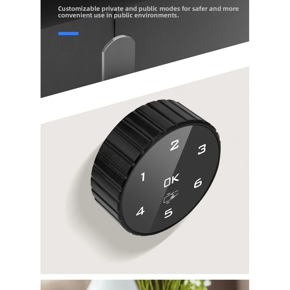 Keyless Smart Drawer Lock for Cabinets and Drawers IC Card or Password Activation Zinc Alloy 20mm 30mm Grey Brown
