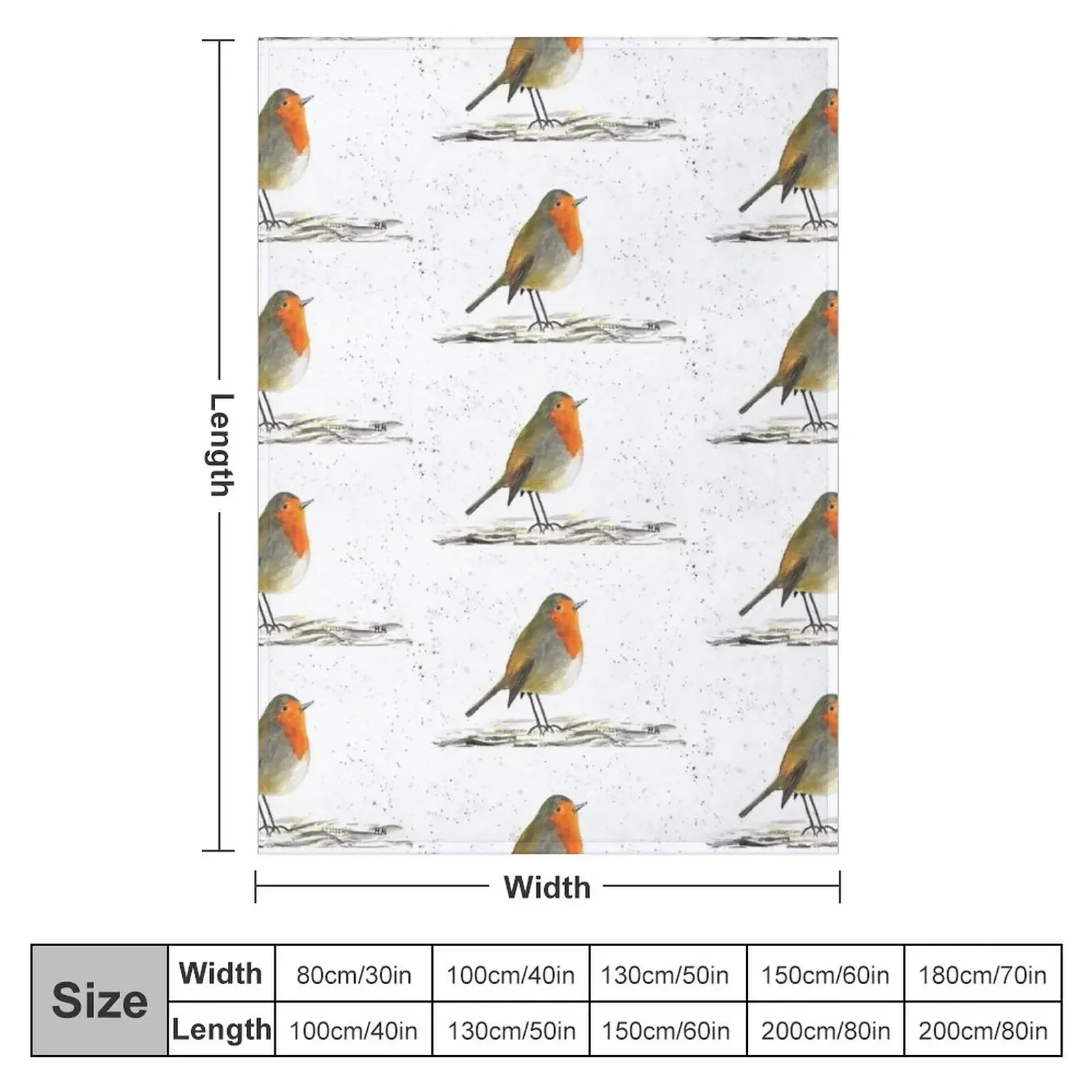 Robin bird watercolor Throw Blanket Polar Softest Blankets