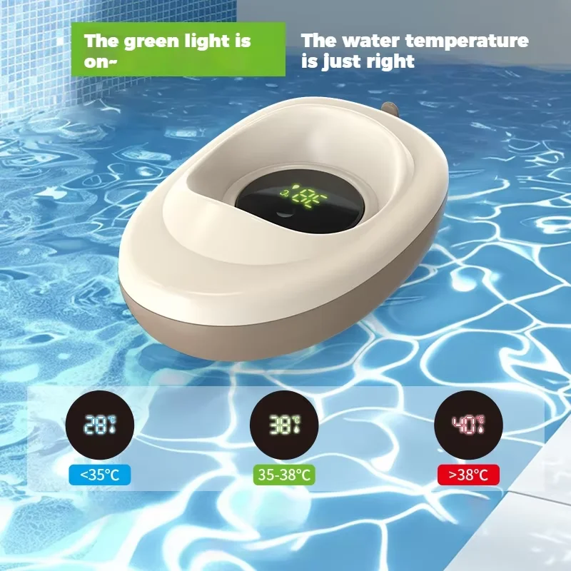 Indicatore di temperatura dell'acqua per bambini per piccola barca, indicatore di temperatura digitale per bambini/bagnetto a bottone - Uso domestico
