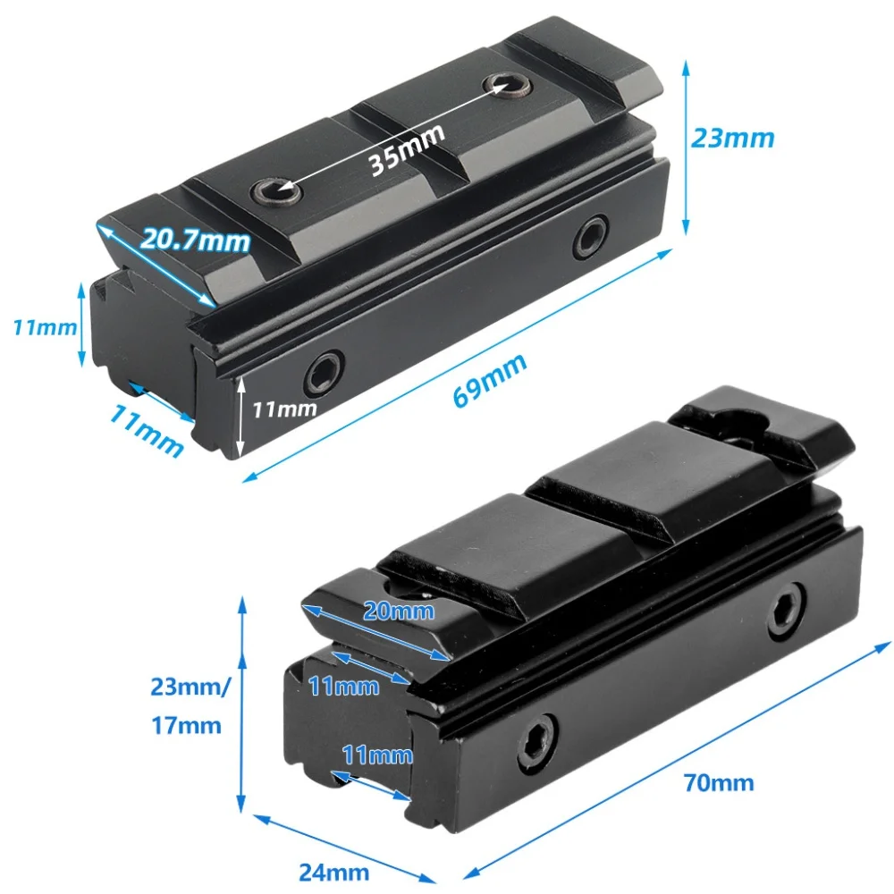 Scope Riser Mount 11MM Dovetail to 20MM Weaver Rail Converter Adapter Hunting Optics Telescope Sight Base