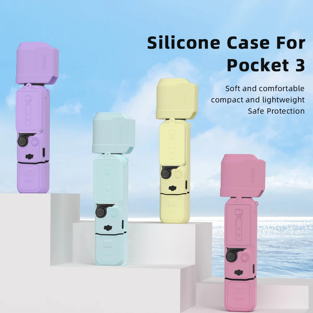 

Silicone Case for DJI Osmo Pocket 3 Gimbal Camera Anti-Scratch Handle Soft Protective Case Lens Cap Anti-bump Cover