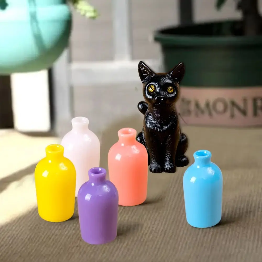 Creative Simulation Color Cat Figurines Handmade DIY Doll House Vase Gift Miniature Decoration Pieces Miniature Figurines