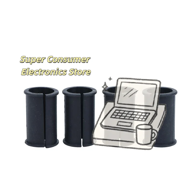 4 Pcs Black Rubber Mic Spacer Sleeves Scratch Resistant Soft Rubber for Wedding Hosting Public Speaking Events