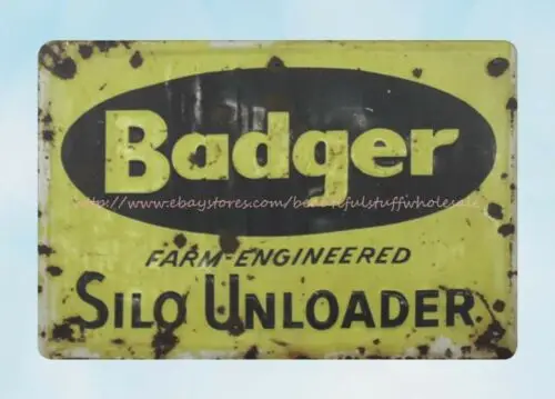 Badger Farm Engineered Silo Unloader metal tin sign contemporary wall decor