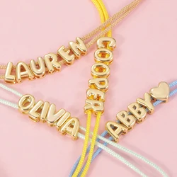 Custom 3D Initial Letter Bracelet  fabric Valentine Day Gift for her Personalized Name Couple Jewelry Fabric Bracelet for Women