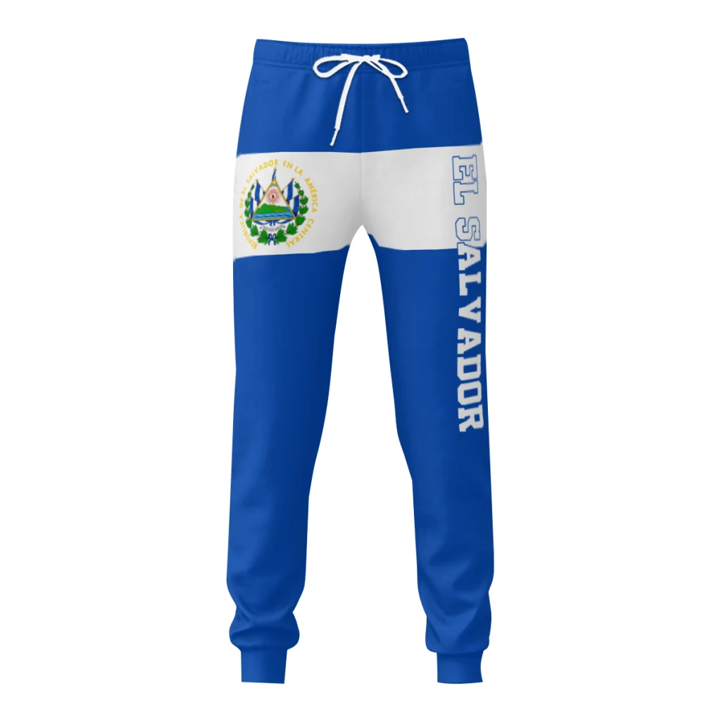 Mens Sweatpants El Salvador Flag Salvadoran Pants with Pockets Joggers Soccer Football Sports Sweat With Drawstring