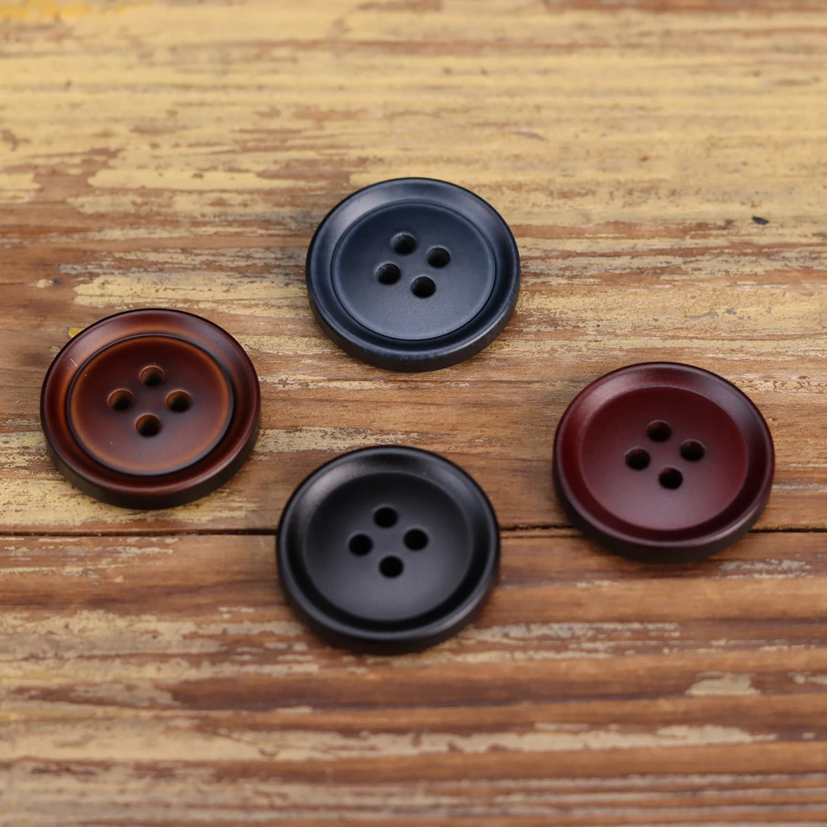 10pcs Brown Matte Button Four Hole Black Sewing Accessories For Luxury Suit Classic Casual Pants Uniform Mens Clothing Button