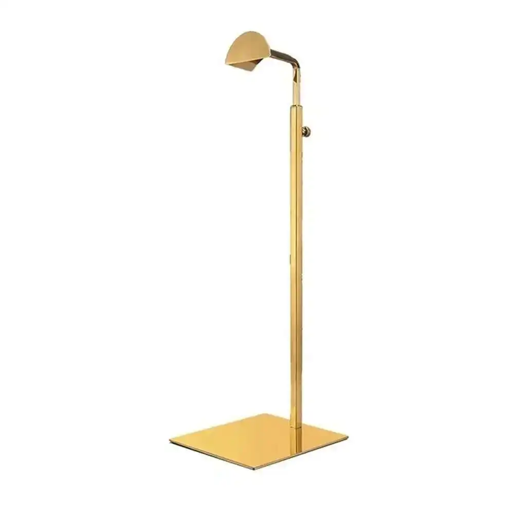 Golden Stainless Steel Hanging Bag Display Stand Metal Handbag Hanger Rack Wig Hat Hook Bracket Standee Exhibition Showing Props