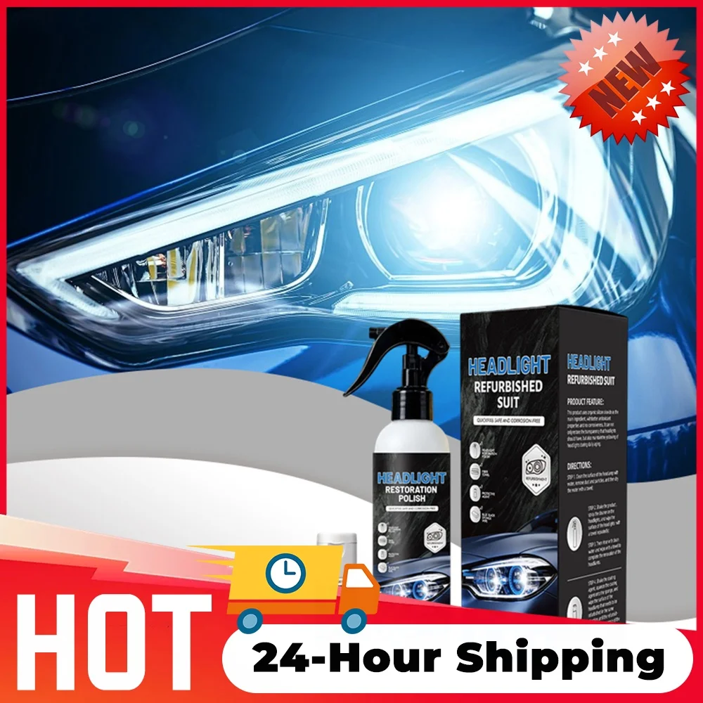 Cars Headlight Restoration Kits Multi Purpose Fast & Easy Car Headlights Cleaners 180ml+10ml for Oxidized&Yellowed Headlamps