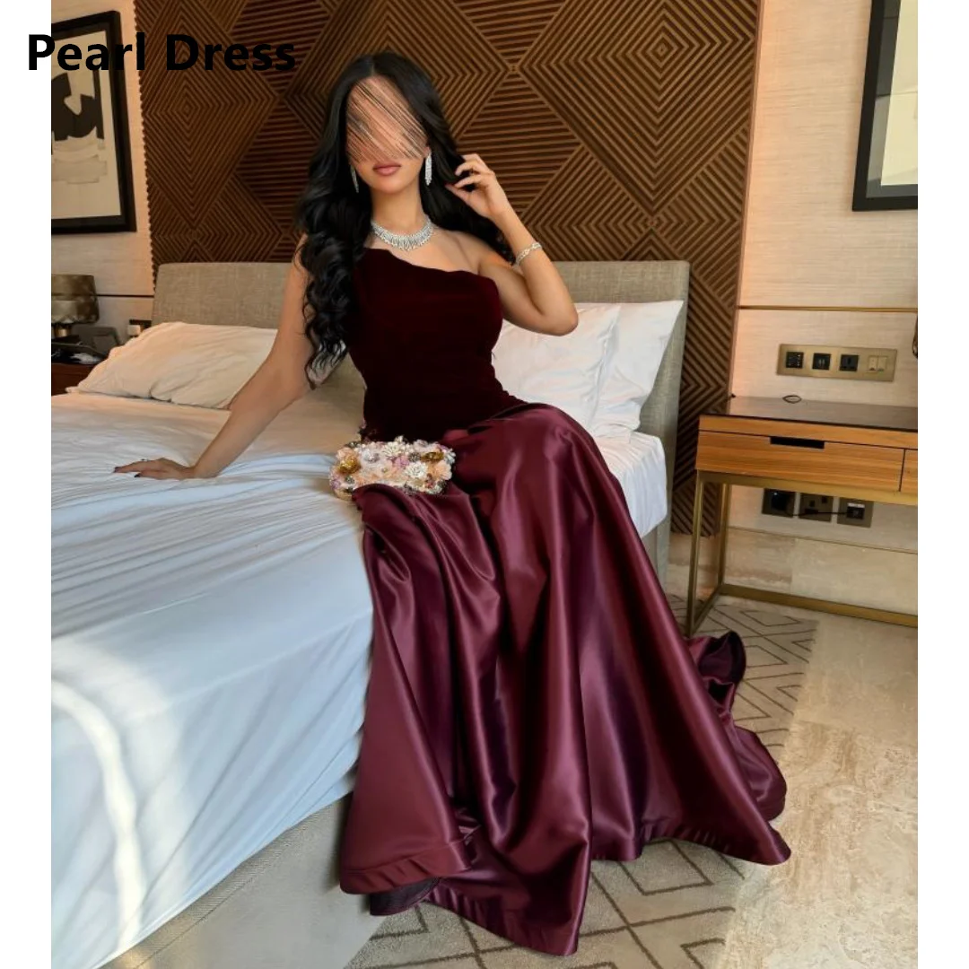 

Pearl Luxury Woman Evening Dress Women Elegant Party Dresses Woman Wedding Satin One Shoulder Prom Dresses for Special Occasions