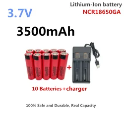 100% Safe and Durable, Real Capacity 3.7V 18650 3500 mAh Llithium-Ion NCR18650GA Rechargeable Multifunctional Battery+Charger