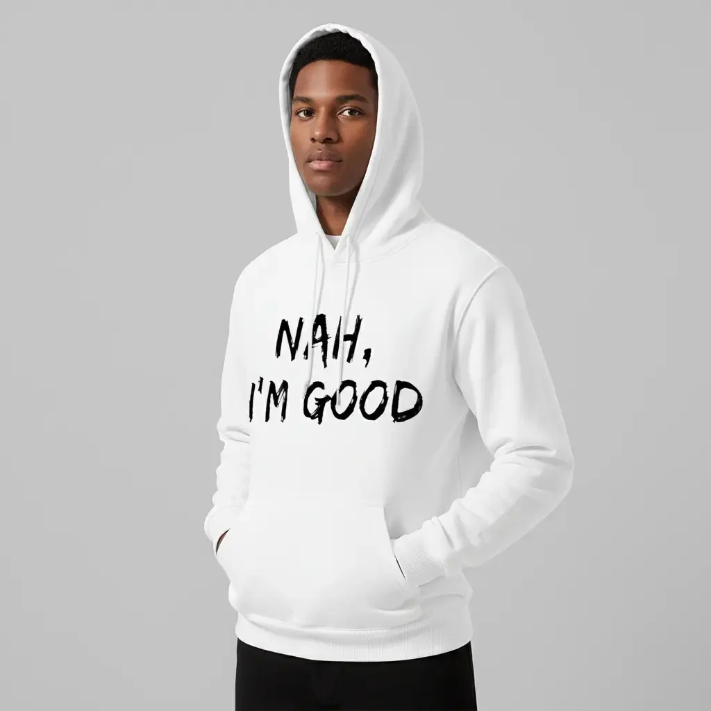 Men's Casual Hoodie with Bold Text Print Graphic - Cotton Blend Black Long Sleeve Pullover Regular Fit | Soft & Breathable Fabric, Durable Print, Everyday Comfort, Machine Washable, Casual, Urban, Streetwear Indoor, Modern Urban Setting with a