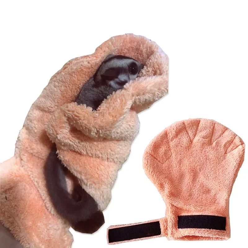 Small Pets Calming Sleeping Fleece Fabric Gloves Anti Bite Anti Scratch Handling Gloves for Sugar Gliders Hamsters  Guinea Pigs