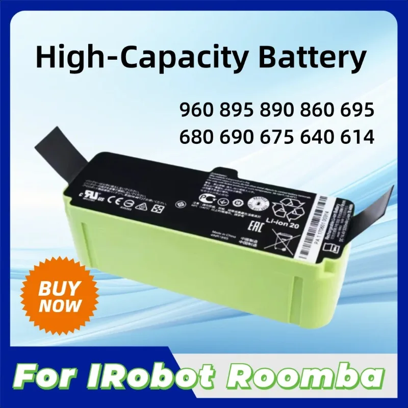

High-Capacity Battery for IRobot Roomba 600 700 800 900 Series 960 895 890 860 695 680 690 675 640 614