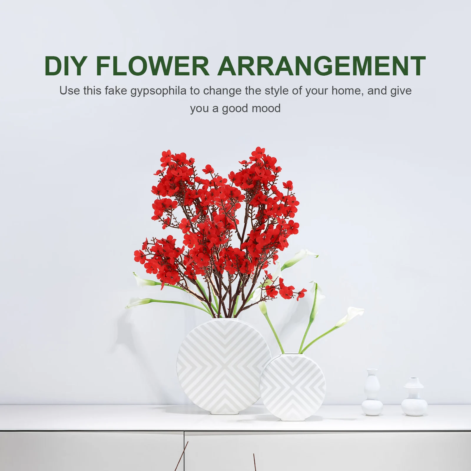 

6Pcs Simulated Gypsophila Home Flower Decor DIY Silk Cloth Fake Flower Ornament Living Room Wedding Simulated Gypsophila