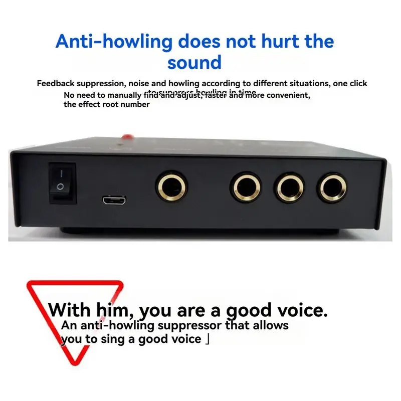 ABUO YP-3 3 Channels Microphone Anti-Howling Device, Feedback Suppressor, Frequency Shift Equalizer, Front Stage Effector,