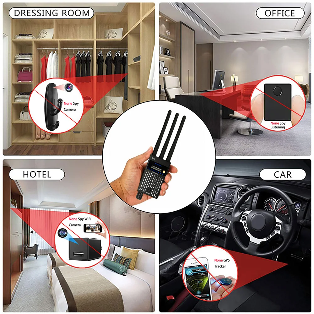 Imagem -06 - Wireless rf Signal Detector Dispositivo Gsm Localizador Gps Tracker Finder Proteger a Privacidade Anti Wiretapping Spy-câmera Detectar Scanner