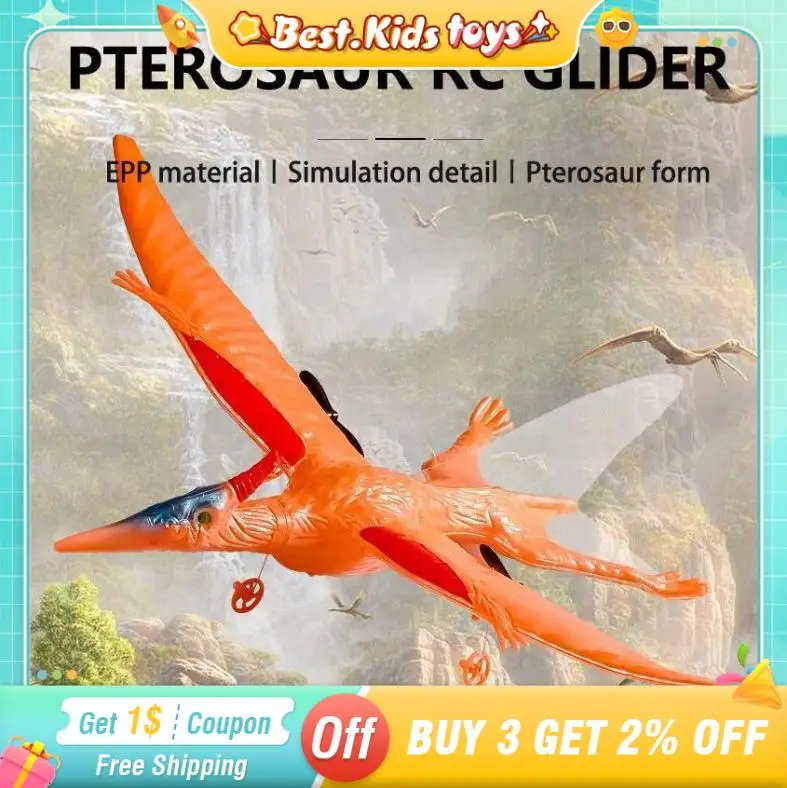 โฟมไดโนเสาร์ RC Pterosaur เครื่องบินโฟม2.4G 2CH กันการตกหล่น EPP รีโมทคอนโทรลปีกคงที่3แกนไจโรสโคปเครื่องบินของเล่นเด็ก