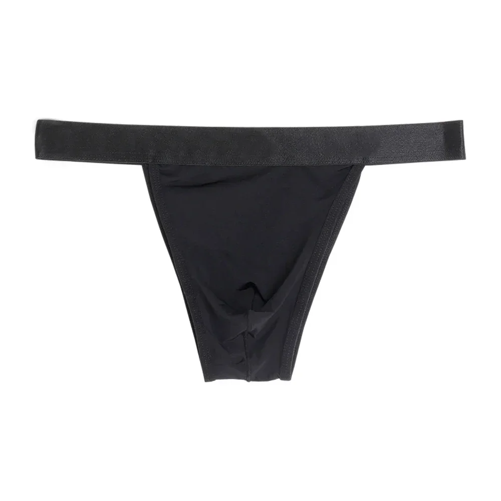 2025 Mens String Briefs Sexy Thin Cool Ice Silk Middle Waist U Convex Underwear  Bikini Pouch Panties Men Transparent Jockstrap