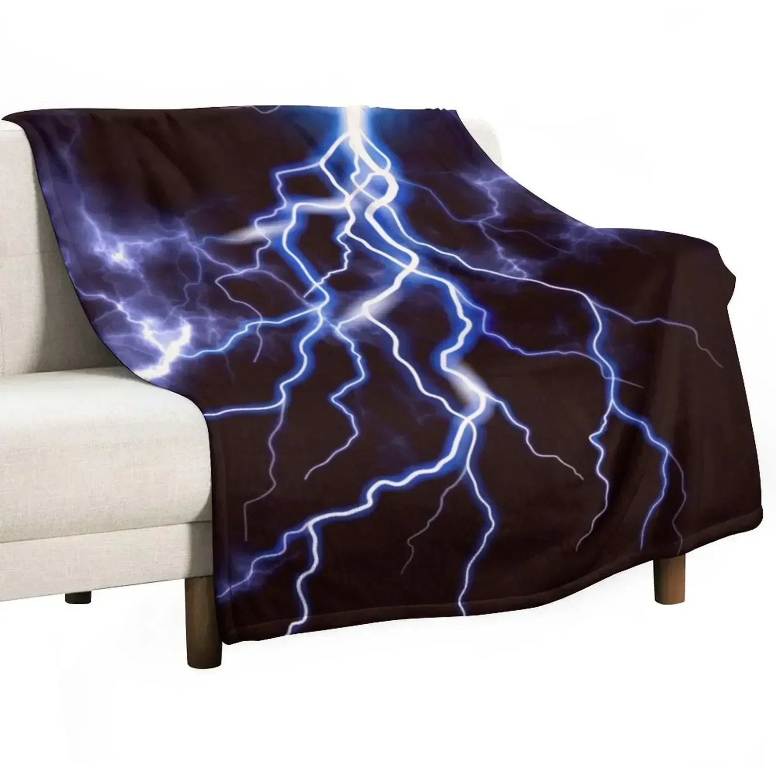 

Blue Thunder Colorful Lightning graphic Throw Blanket Lightweight Cozy Blanket for Bed Sofa
