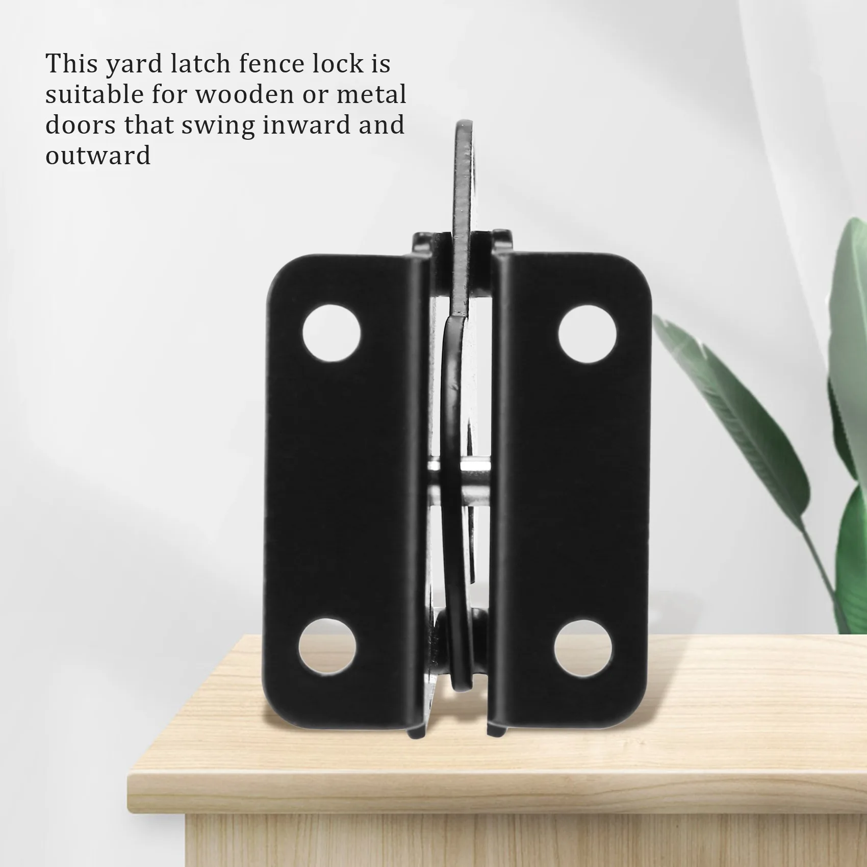 

ABZW Self Locking Gate Latch Automatic Heavy Force Lever Fence Gate Lock For Wood Fence Gate Door Latches Steel Black