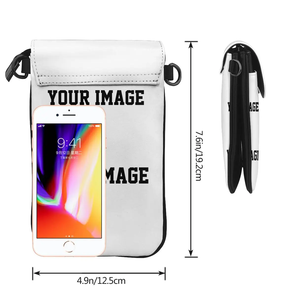 Your Image - Custom Made Cell Phone Purse Custom Design Your Own Shoulder Bag Customized Purses