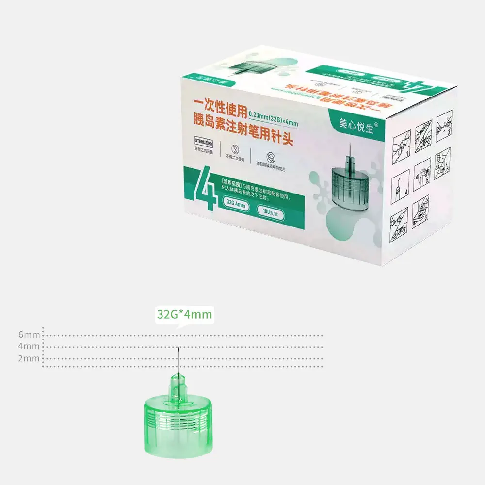 100-500pcs Universal Insulin Pen Needles Ultra-Thin Fine Gauge Insulin Needles Insulin Injector Diabetes 32g 4mm