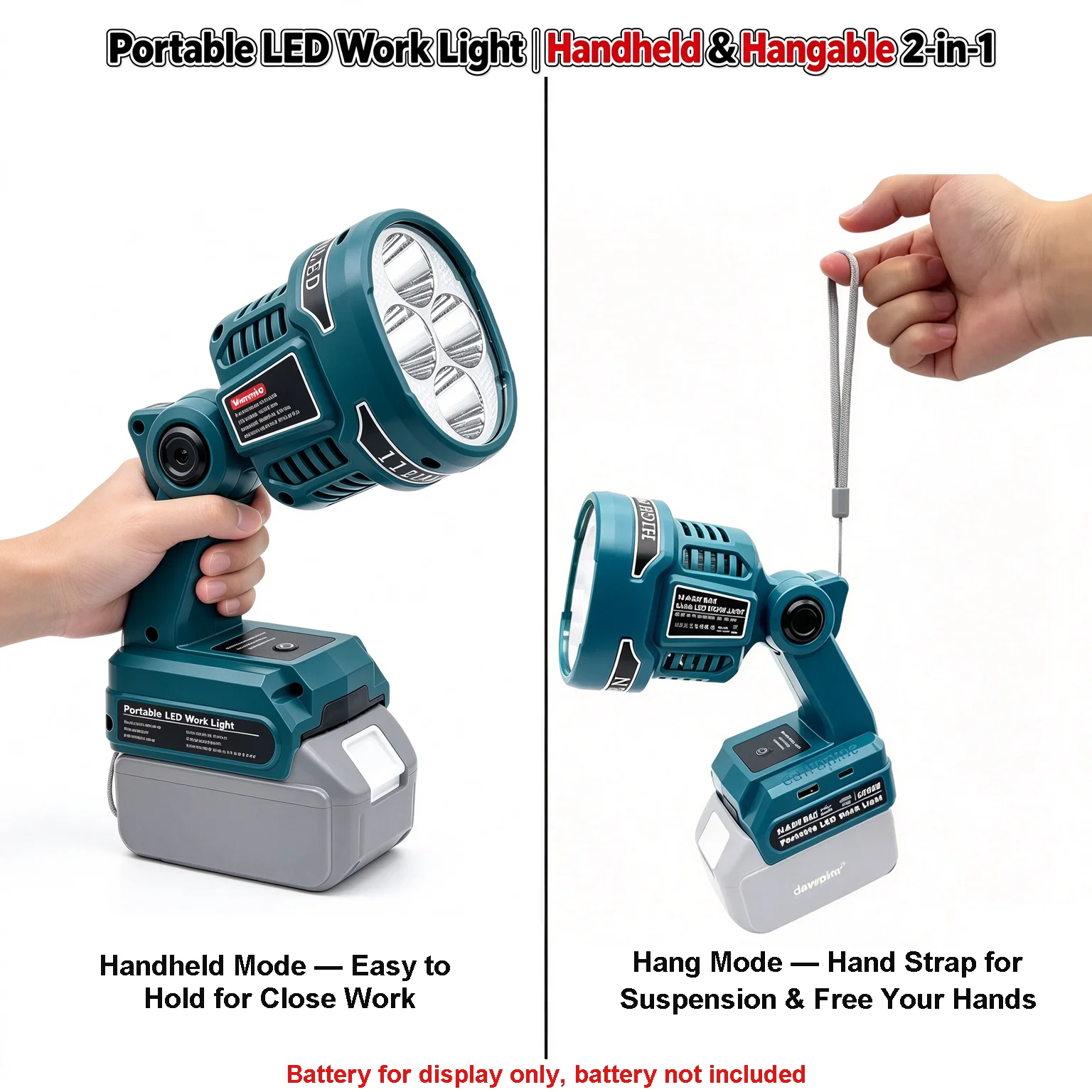 Night Portable LED Work Lighting Outdoor Foldable Flashlight Emergency Lamp Spotlight Torch for Makita 18V Li-ion Battery BL1830