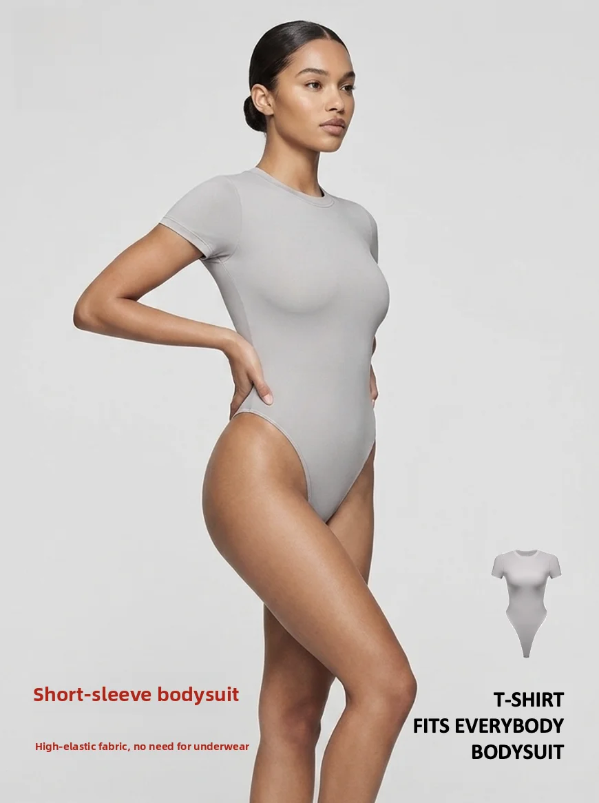 body-sans-sous-vetement-a-manches-courtes-haute-elasticite-sensation-de-confort-a-la-taille-experience-de-port-agreable-adapte-aux-quatre-saisons
