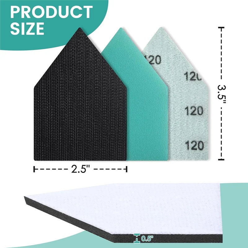 AB66-voor M-12 schuurmachines-80 stuks detailschuurmachine schuurpapier (80, 120, 150, 180, 240 korrel) en 2 schuurinterfacepads