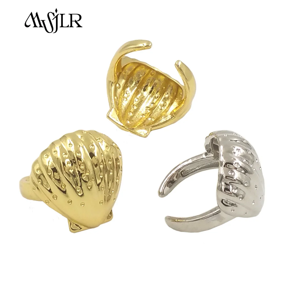 MVR119 New Style Popular Lovely Shell Shape Ring With 18k Gold Plated For Girls Perfect Dress-up