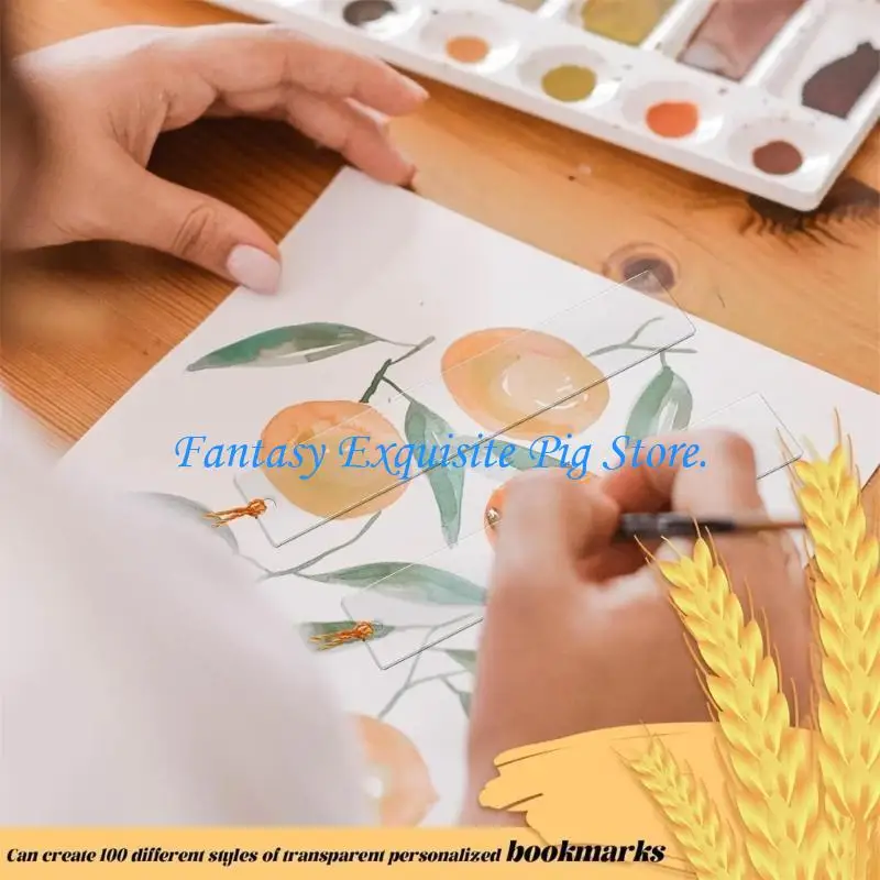 

Set of 200 Acrylic Blank Bookmarks for DIY Projects Colorful Tassels