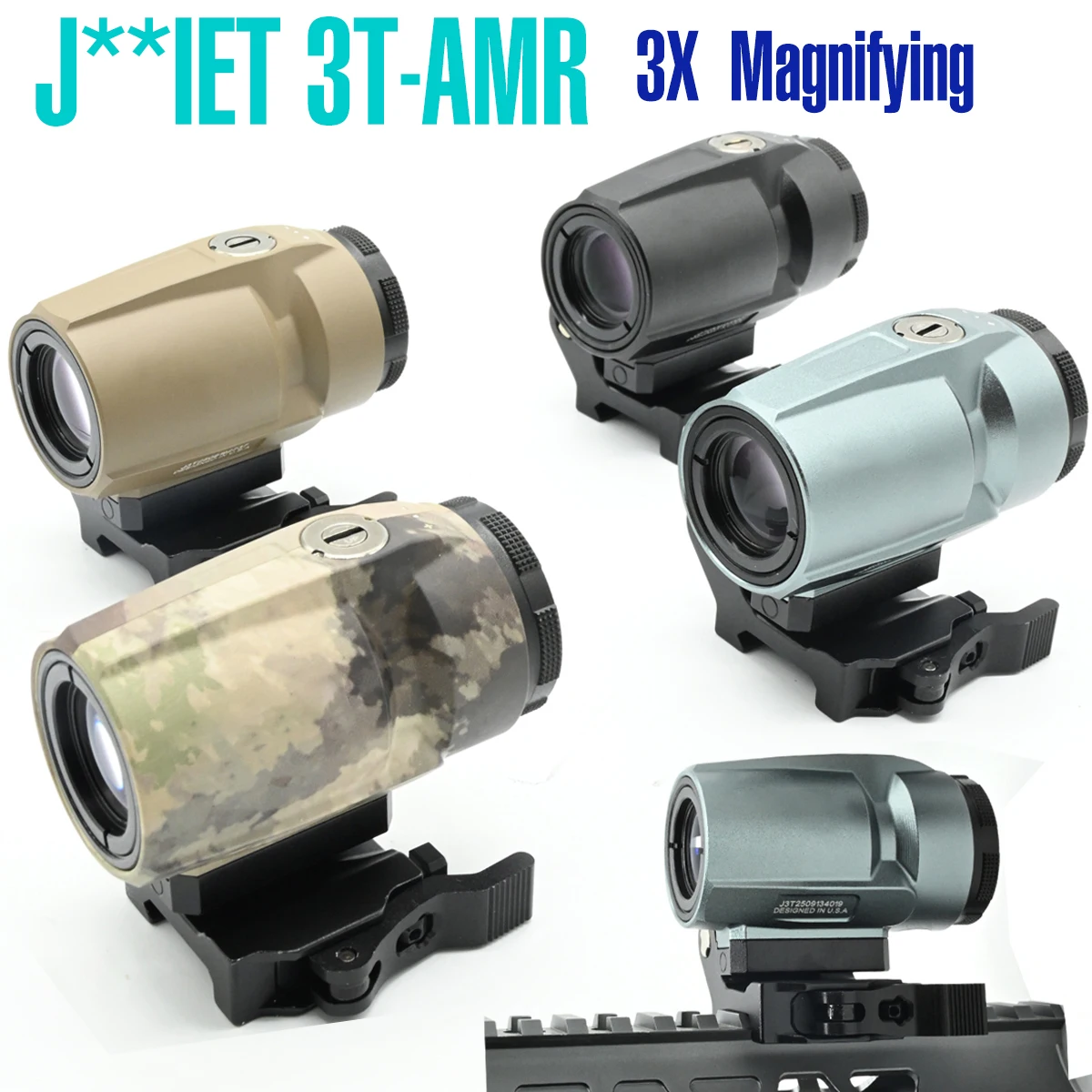 

J**IET 3T AMR Tactical True 3X Magnifying High Definition Glass Viewfinder 20mm Rail Quick Release Hunting Combo Riflescope