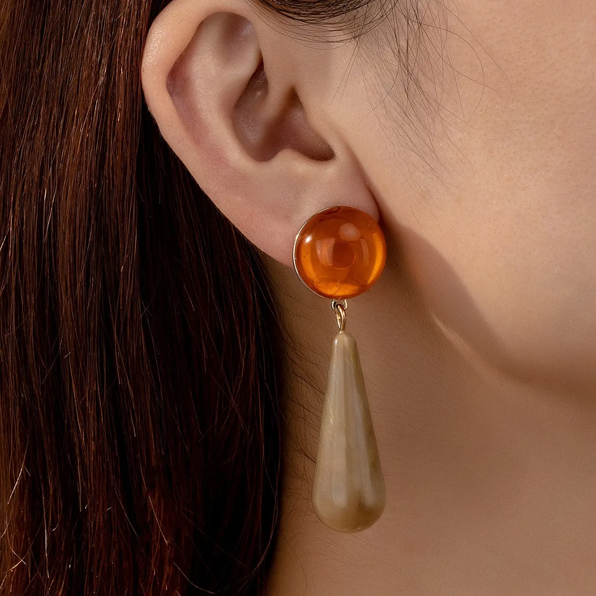 

Classic Brown Resin Geometric Irregular Water Drop Earrings for Women Party Gift Delicate Fashion Jewelry