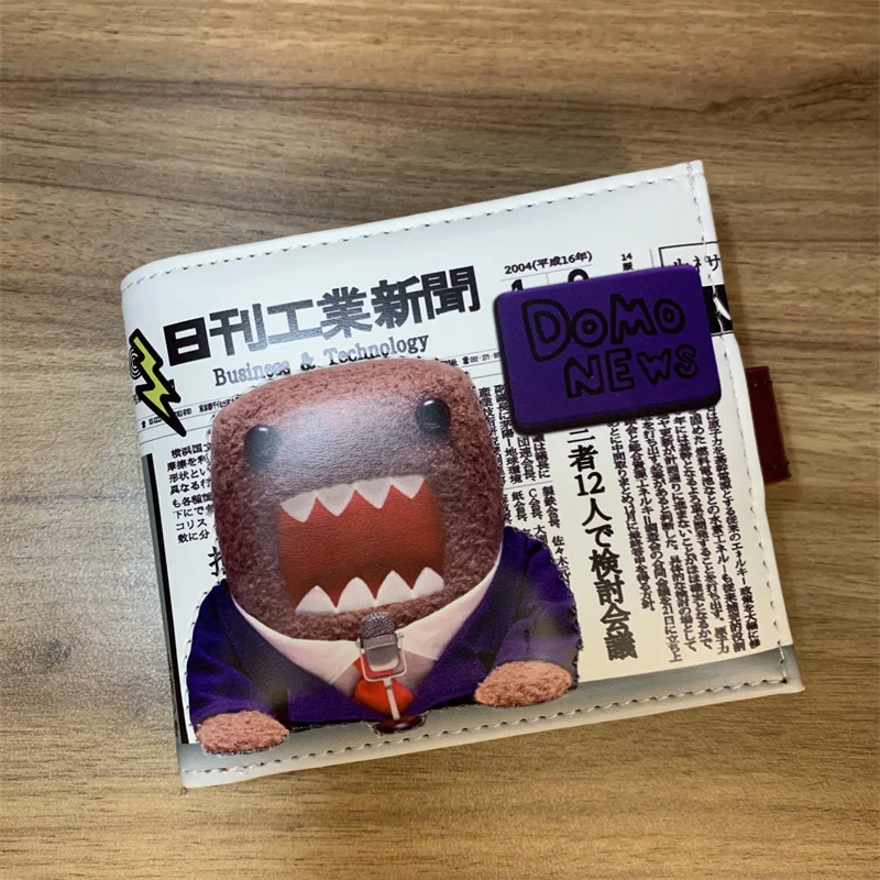 Mignon Domo Kun portefeuille sac à main en cuir petits portefeuilles courts pour femmes hommes dessin animé 3D Kawaii sacs à main pinces à billets sac