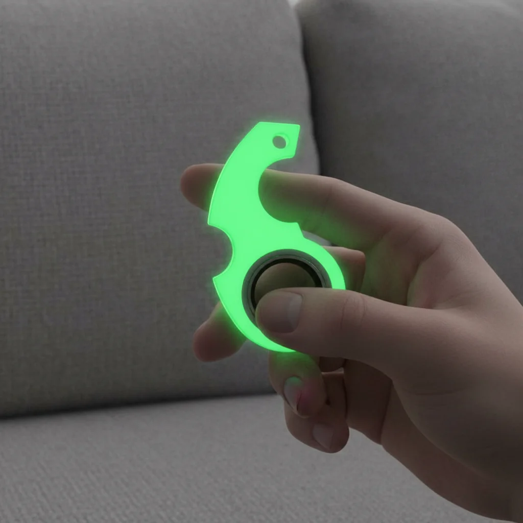 พวงกุญแจฟิดเจ็ตสปินเนอร์เรืองแสง ช่วยคลายเครียด ลดความวิตกกังวล หมุนเล่นได้ ใช้เป็นพวงกุญแจหรือของขวัญสำหรับผู้ใหญ่ในงานปาร์ตี้