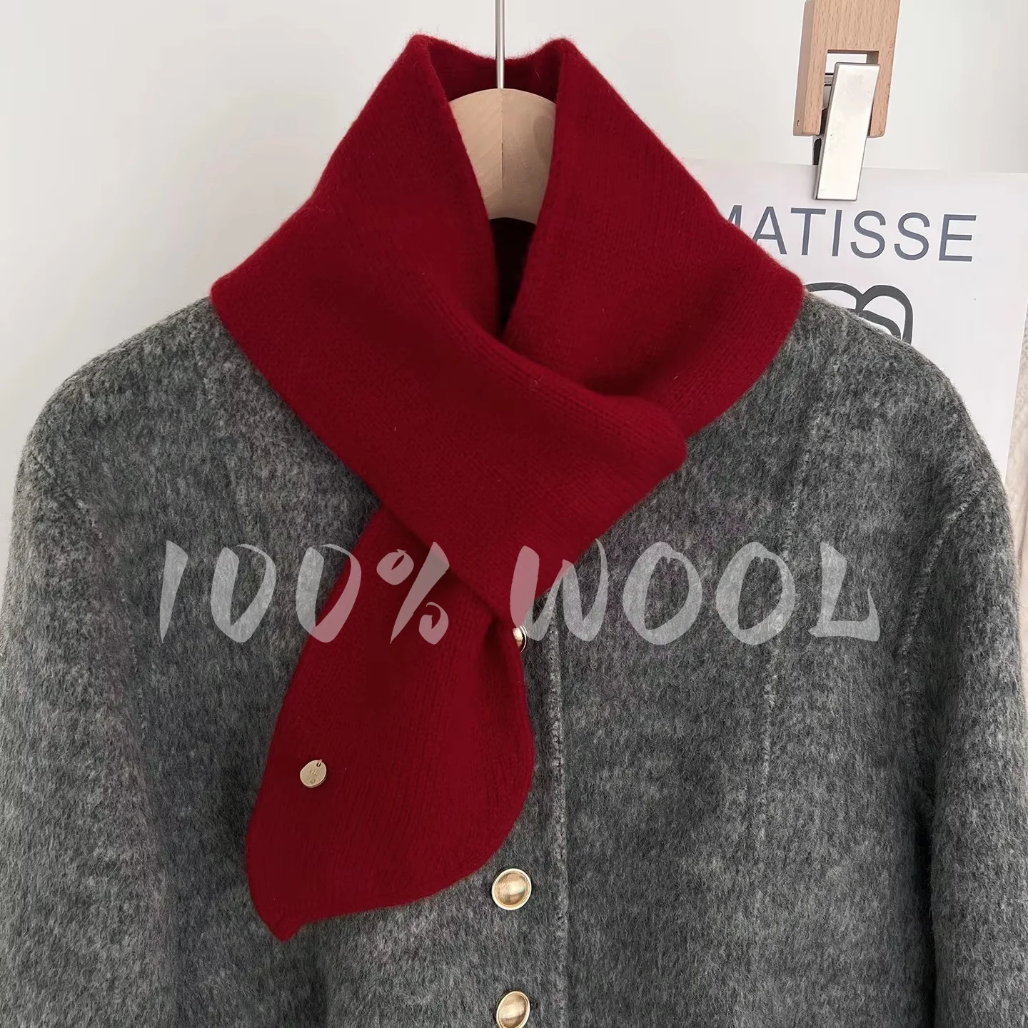 

Вязаный шарф женский, 100% шерсть, зимние теплые шарфы, однотонная повязка на голову, утолщенная шаль, мягкий кашемир, пашмина, новинка 2023 г.