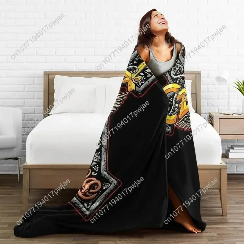 Ozzy Osbourne Throw Blanket Heavy Metal Decor with Ozzy Cross Design in Black All-Purpose Blanket