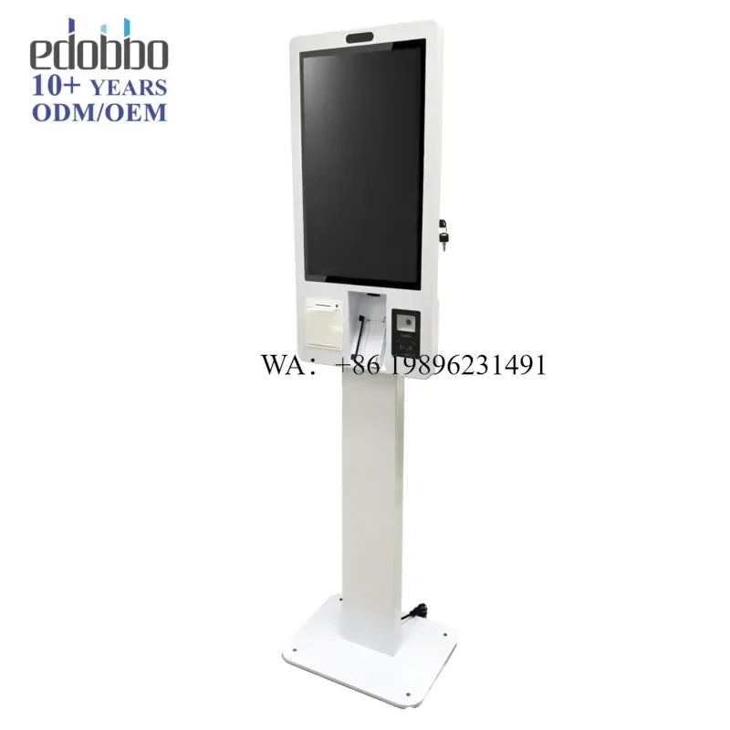 Edobbo KIO238 Floor-standing POS Terminal Self-service Kiosk Windows/Android OS Thermal Printer for Subways Ticket Printing