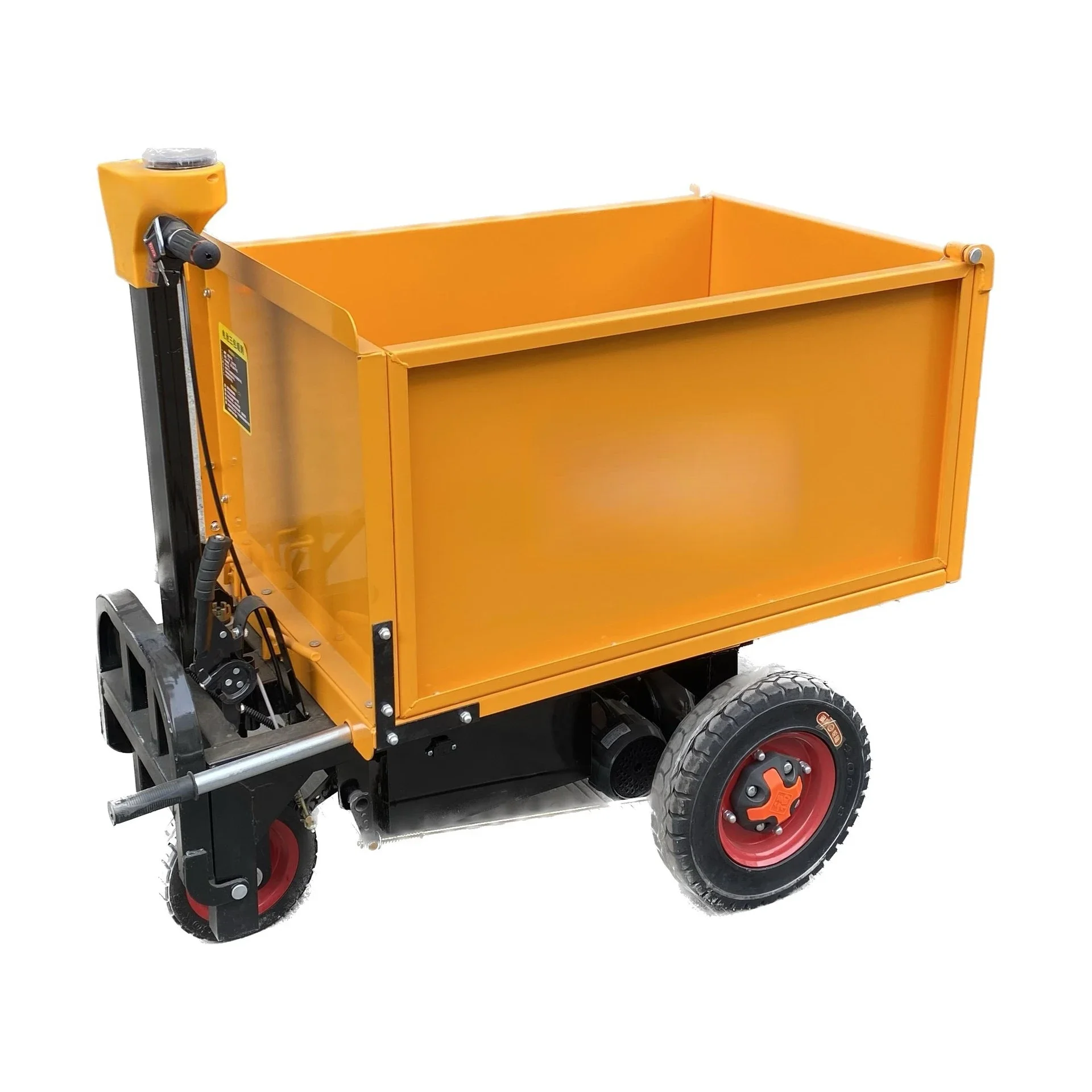 Electric three-door variable flat plate hand push ash bucket construction site tipping bucket sand feeding aquaculture material