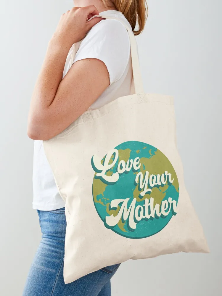 Climate Action Now- Love your Mother Tote Bag Handbags canvas tote female bag Canvas Tote Bag