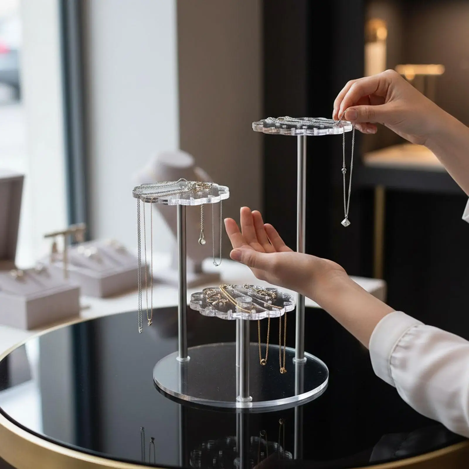 

Acrylic Earrings Display Rackm, 3 Tier, Practical, Women Earring Display Stand, Clear, Earrings Organizer for Home, Exhibition