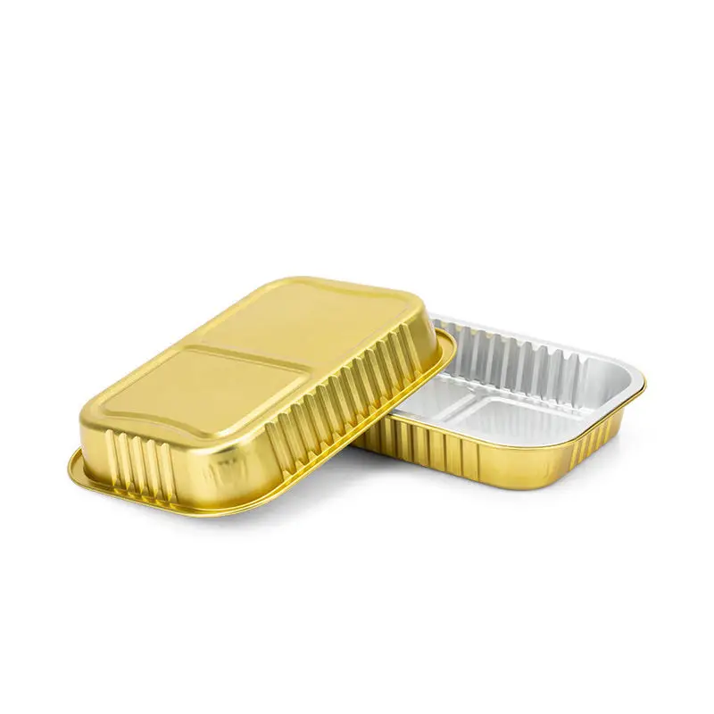 320ml Smooth Wall Gold Aluminium Foil Food Trays Aluminum Foil Cake Baking Pan Support Custom Make Aluminum Food Containers