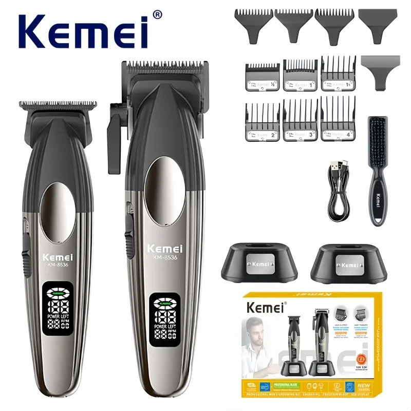 

Kemei KM-8536 Professional Hair Clipper Set – High-Capacity Battery Premium Hair Trimmer, Salon-Grade Men's Hair Clipper