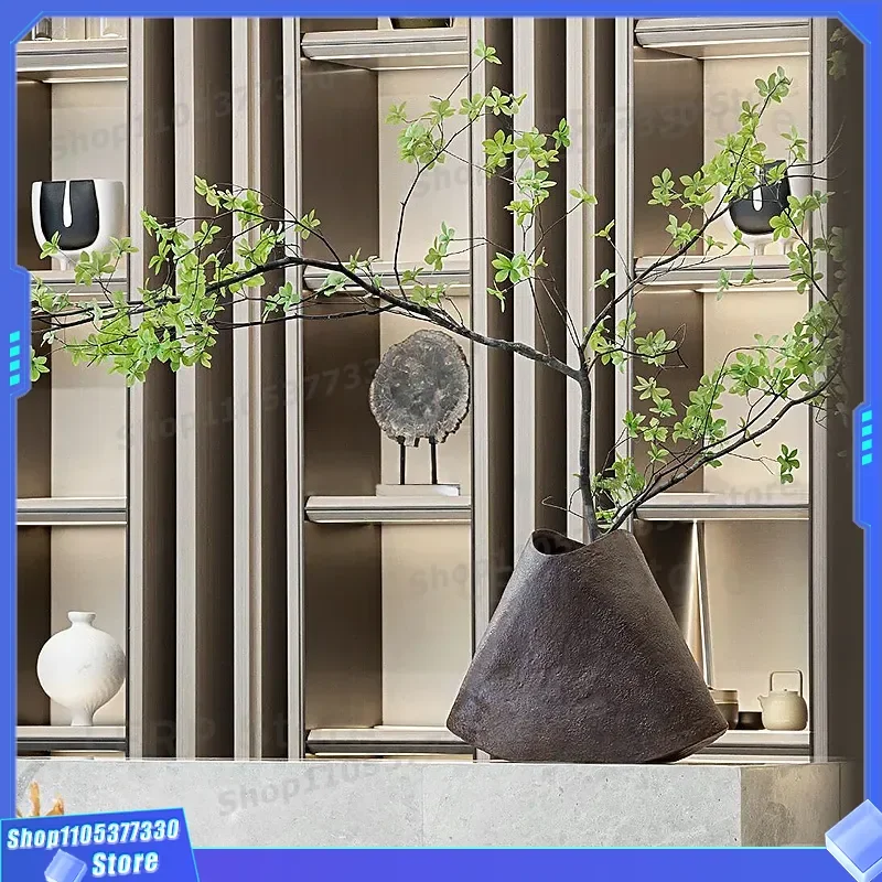 Creative Wood Fossil Screen Ornament Chinese Style Stone Craft for TV Cabinet Wine Shelf Study Room Soft Home Decoration